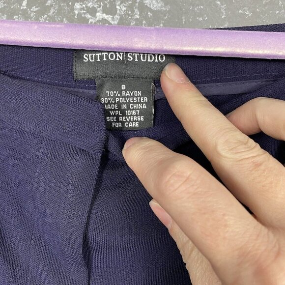 Sutton Studio navy silky wide leg pants. super comfy. size 8. NWT - Picture 7 of 11